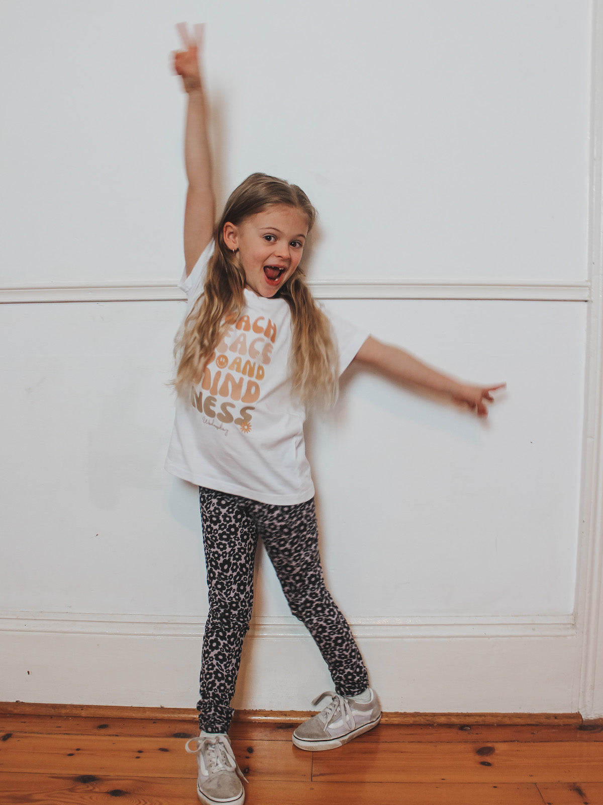 Kids Staple Tee - Teach Peace Neutrals