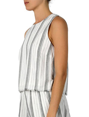 Brooke Linen Stripe Top by Nude Lucy