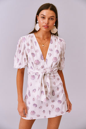 finders keepers calypso mini dress Finders Keepers Calypso Light Blue Fruit Print Puff Sleeve Mini Dress Size 8
