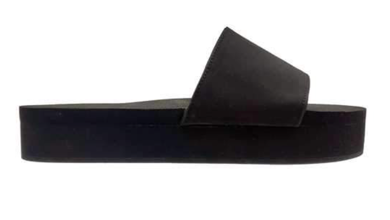 Indosole recycled rubber slides black